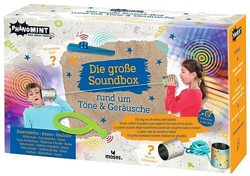 moses. PhänoMINT La Grande boîte de Son, kit d'expériences pour Enfants avec Sons et Sons, kit d'expérimentation avec 3 Jouets acoustiques passionnants, avec kit de téléphone canette