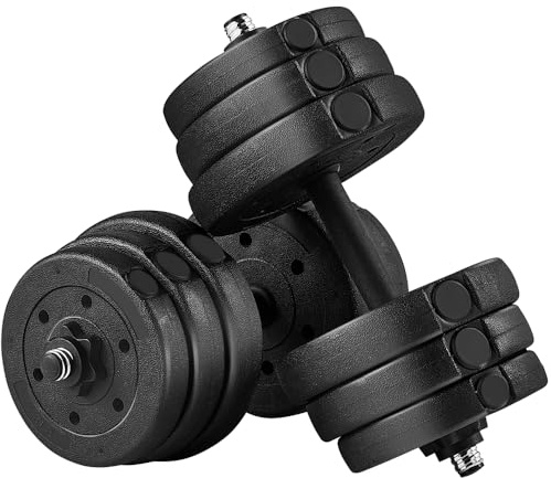 Yaheetech Kit Mancuernas Ajustables 2x12.5kg Juego de Pesas y Mancuernas para Casa o Gimnasio Mancuernas Musculacion con Cerraduras de Estrella