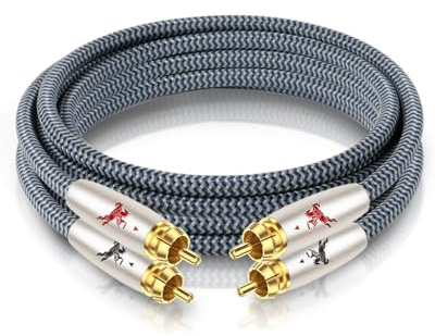 Impeto RCA-kabel hög, ljudkabel, RCA-kabel, cinch-kabel ljudkabel rca till rca kabel för CD, förstärkare, avkodare – 3,0 m