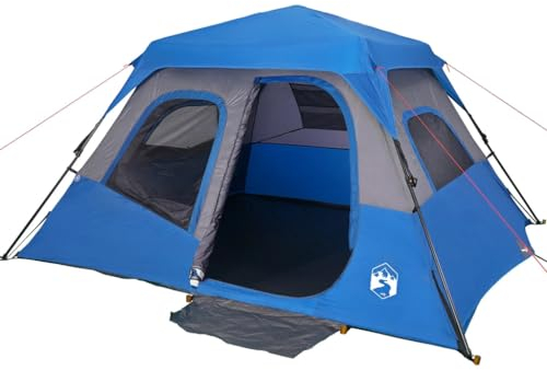 vidaXL Familienzelt, Campingzelt 6 Personen, Gruppenzelt Quick Release Wasserdicht, Outdoor Zelt mit Abnehmbarem Überzelt Insektenschutz, Grün