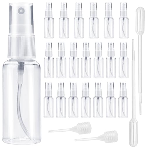 20 Stück Sprühflasche Kleine 30ml Zerstäuber Sprühflaschen Plastik Sprayflasche Leer zum Befüllen Parfüm Mini Sprühflasche Transparente Nachfüllbar Tragbares für Körperpflege Flüssigkeit Kosmetik