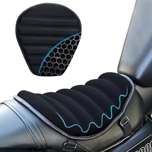 PhyiFlbey Motorrad Schockabsorbierende Sitzkissen Wave Honeycomb Struktur Atmungsaktiv Schockabsorbierend Hochflexibel, Motorrad Gel Sitzkissen für lange Fahrten