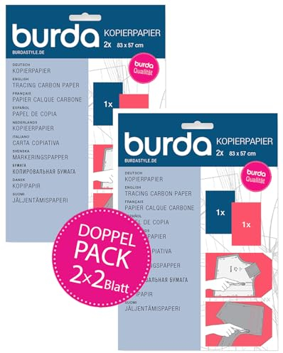 Burda Style Doppelpack Kopierpapier | 2x2 Blätter 83 x 57 cm - Blau/Rot