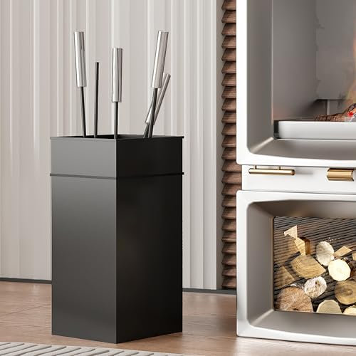 Kingson Stilvolles Kaminwerkzeug-Set inklusive Bürste, Schaufel, Schürhaken und Zange, Edelstahlgriffe, elegantes Design für Kaminofen und Kamine, Kaminbegleiter-Set