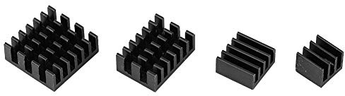 Qukaim Aluminium kylfläns 20 st svart aluminium kylfläns CPU-kylare med lim för Raspberry Pi 2/3/4, effektiv CPU-kylare, kompatibel med 3B- och 4B-modeller
