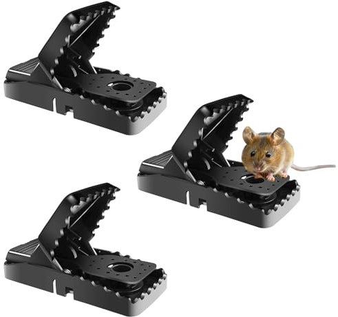 ALLBASA Piege XXL a Souris, Piège à Rats Professionnel,reutilisable Piege a Souris,Tapette Plastique Clips de Piege a Souris, piège à rongeurs Lot DE (3) PCS