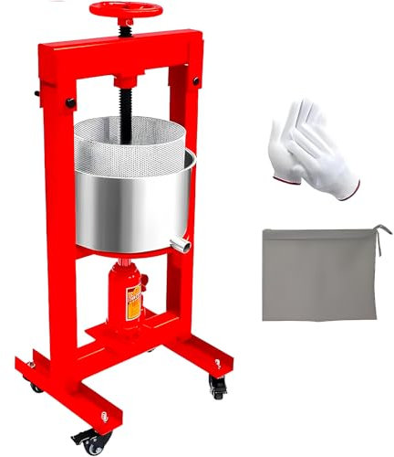 9L fruktpress - hydraulisk jack 304 pressplatta i rostfritt stål, korg & juicebricka. Hydraulisk Frukt Äpplen Druva Vin Cider Juice Press