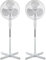 novaease 2x 16 OSCILLATING PEDESTAL AIR COOLING ELECTRIC FAN EXTENDABLE ADJUSTABLE STAND, White, 2 PACK