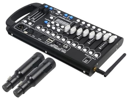 Controlador DJ 192, receptor inalámbrico con batería integrada, efecto de iluminación de escenario, controlador de luces DJ, luces de discoteca para fiestas en casa, luces DJ, luces Par móviles (1 C
