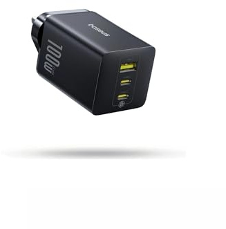 Baseus 100W USB C Charger Plug, 3-Port, 2 USB C, 1 USB A, Compact PPS Wall Charger, Fast Charging Power Adapter for MacBook Pro/Air, iPad, iPhone 17/16/15, Galaxy S24, Steam Deck, Switch, Rog Ally etc