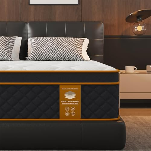 purekib Mattress, Memory Foam Hybrid Mattress, Medium Firm and Individually Pocket Springs, Motion Isolation & Edge Support, Hypoallergenic (Double, 25cm)