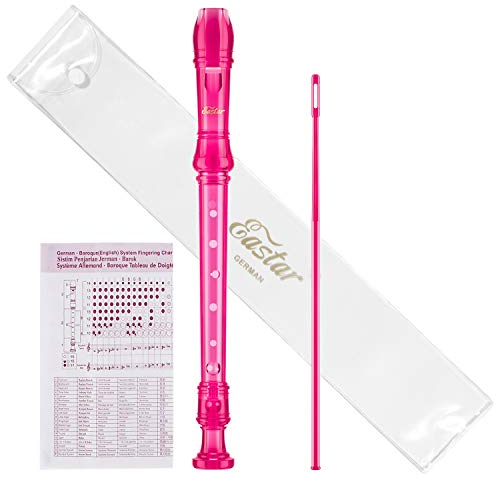 Eastar Sopran-Blockflöte ERS-1GP Sopran-C-Blockflöte im deutschen Stil, für Anfänger, Rosa, 3 Stück