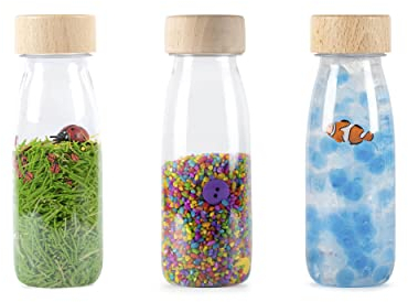 PETIT BOUM- Apprenez Les différentes Couleurs et Sons, 47650, Multicolore, 3 Unité (Lot de 1), Bouteille sensorielle + manuel (français non garanti)
