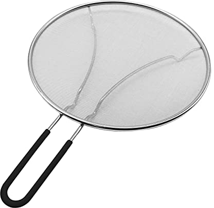 29cm Splatter Screen Guard for Frying Pan - Protect from Hot Oil & Grease Splash When Cooking. Extra Fine Mesh Stainless Steel Pot Cover Keeps Your Kitchen Clean