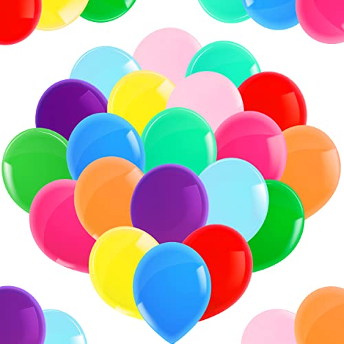 Premium Luftballons Bunt • 100 Stück • 10 Farben • Bunte Luftballons Helium geeignet • reißfest • als schöne Party Deko, Hochzeitsdeko, Kindergeburtstag, Fasching, 100% Naturlatex Bio abbaubar