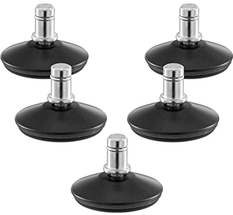 kwmobile Bürostuhl Gleiter 5er Set - Bodengleiter für Schreibtischstuhl 11mm x 22mm - Drehstuhl Füße Parkett Fliesen - Stuhl Fußgleiter - schwarz