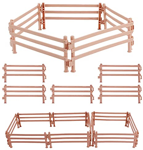 LETTERASHQP Pferdezaun Spielzeug 40 Stück Pferd Corral Fechten Zubehör Pferde Zubehör Mini Pferd Corral Zaun Koppel Spielzeug Kunststoff Farm Zaun für Scheune Koppel Pferd Stall 160 x 70 MM