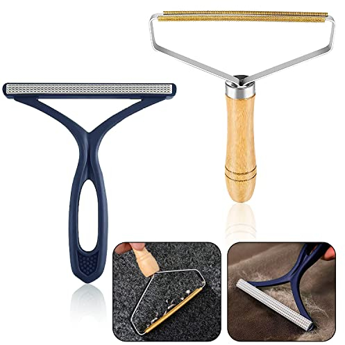 Brosse Anti Poils Animaux, 2pcs Enlever Les Poils d'animaux Brosse Anti Poils Animaux Épilateur pour Animaux De Compagnie Dissolvant De Peluches De Vêtements Rasoir À Peluches Portable Double Face