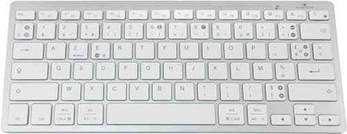 Bluestork – Teclado inalámbrico Bluetooth BELGE para PC, Compatible con Windows y Mac OS – Mini Teclado para PC/Mac francés AZERTY, Compacto, Ultra Delgado, Ligero y silencioso – Nuevo 2024