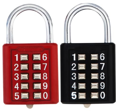 Holibanna Cerradura de puerta 2 unidades 10 cerradura de combinación para candado ciego, caja de herramientas, cerradura para taquilla, cerradura de código de puerta, combinación de gimnasio,