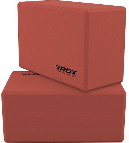 RDX Yoga Block Set, High-Density Eva Foam, Non-Slip Brick for Pilates Flexibility Body Balance, Easy Grip Surface for Stability Strength Training