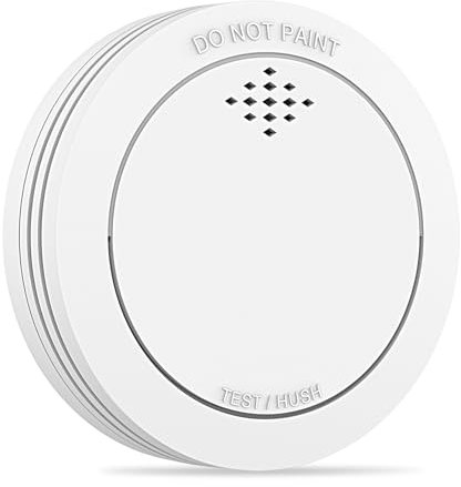 Détecteur de fumée avec Support magnétique, 10 Ans　Alarme Incendie connectée certifiée TÜVRheinland avec Batterie remplaçable, Alarme sonore de 85 DB, Fonction Silence pour la Maison - 1 pièce