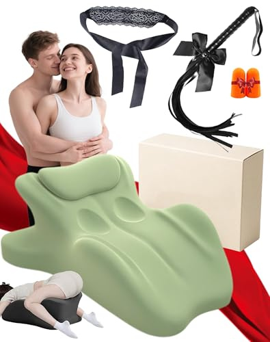 Elugty Wedge Pillow for Couples Intimacy Pillow Comfort Pillow Cushion, 27° Lift = Perfect Position Easily, Fast Rebound Multi-Functional Ergonomic Posture Seat for All Position (Green)
