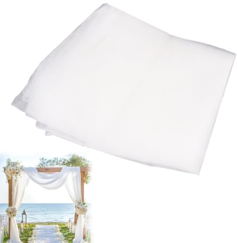Tela de Tul Suave para Bodas 6 m x 160 cm, para Arco, Ceremonias, Fiestas | Blanco Tela Decorativa de Malla, Tul Blanco, para Decoración a Mano, Vestidos y Faldas, Manualidades