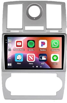 Trådlös Apple Carplay Android Auto-Skärm för Chrysler 300C Aspen 2004-2008 Backkamera, Spegellänk, Bluetooth, Röststyrning, Gps-Navigering, Aux, Röstassistent, 8 Kärna 6G+128G