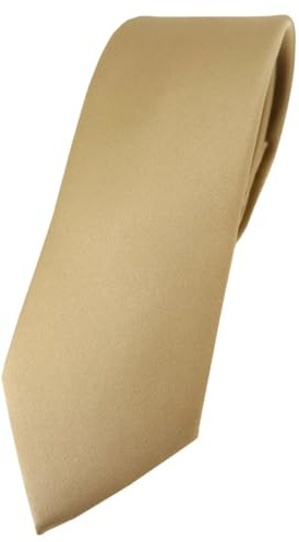 TigerTie Corbata de diseño estrecho en un solo color, ancho de corbata de 5,5 cm, dorado oscuro, Talla única