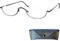 Mini Brille - Lunettes de Lecture Demi-Lune Style Vintage, Boite Lunette Inclus, Cadre en Acier Inoxydable (Gris) Lunette Homme et Femme +2,5 Dioptrie