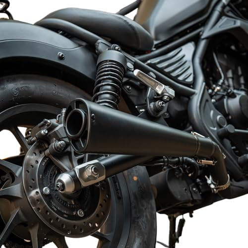 TAZGANTAX Moto Acier Inoxydable Tuyau D'échappement Silencieux Pointe Queue Lien D'échappement Midpipe Système Complet Silencieux Tuyau D'échappement Silencieux pour CMX 500 Rebel 2017-2022