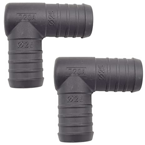 2 x YOU.S Original Schlauchverbinder Zwischenstück RGV Ø 25x25 mm 90° Winkel - L Form