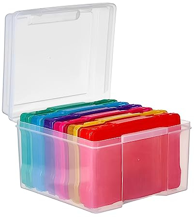 Unibos | Multi-Colored Photo Case | Photo Storage Box & Crafts Organiser | Photo Organizer Cases & Containers | Protects Photos | Keep Precious Memories Safe | Transparent | Photo Case 5 x 7
