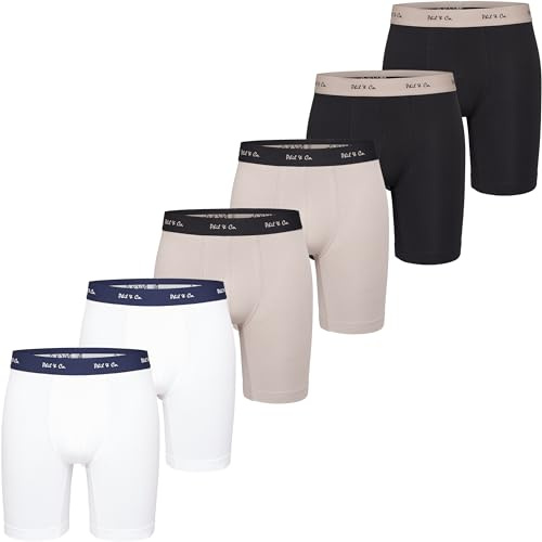 Phil & Co. Berlin Herr retro långboxer 3-pack, 6-pack, 6-pack, långa boxershorts, retroshorts, jersey, långa ben, kalsonger, underkläder, bomull, flerpack, set, män