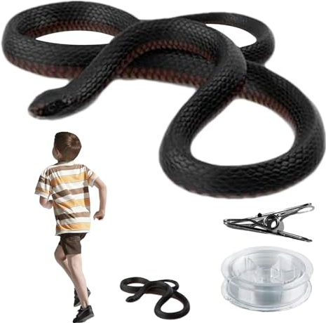 Fake Snake Prank, Clip on Snake Prank - Schlangen-Streichspielzeug mit Clip aus Silikon und Metall - Scaring Vivid, multifunktionales Gag-Spielzeug, einfach zusammenzubauende Streich-Requisite