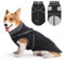 PETTOM Hundemantel Wasserdicht Mit Geschirr, Winter Warm Winterjacke, Fleece für Große Mittelgroße Hunde (Schwarz, 3XL)