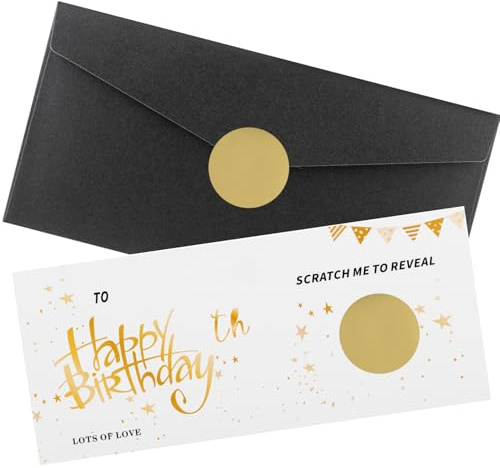 Happy Birthday Scratch Card Reveal Surprise, Scratch Card for Birthdays, Scratch to Reveal Card Personalised Scratch Card with Envelopes, Birthday Wish Greeting Card Gift