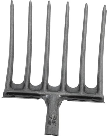 Happyyami Testa Della Per Giardino Attrezzo Agricolo Rastrello Per Scavo e Letame Testa Per Lettiera e Stalle