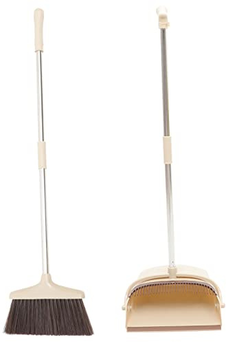 MAGICLULU Set Scopa e Paletta Manico Lungo, Set Scopa per La Casa Durevole Setole Morbide e Pettine Paletta, Kit Pulizia Domestica per Superfici Ampie e Raccolta Peli