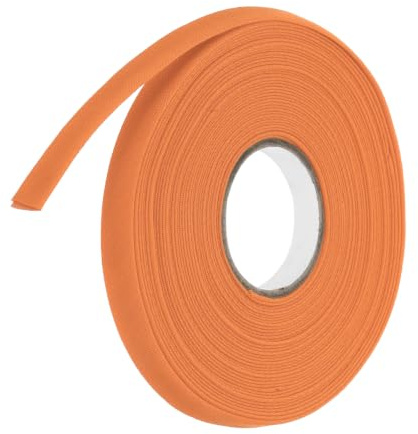 QUARKZMAN 2/5 Pulgada Cinta Sesgada Doble Plegada Poliéster Cinta Sesgada Continua A Granel Para Coser, Costurar, Acuchetar, Dobladillo, Encuadernación, Manualidades (Naranja 10 Yardas)