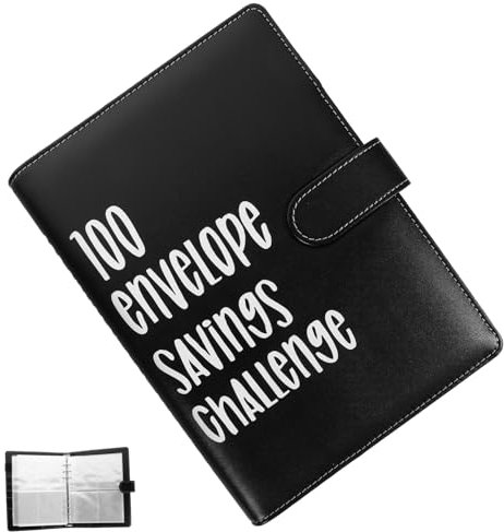 jojofuny 1 Satz Haushaltsbuch Mit Geldumschlägen Sparer Bargeldumschläge Für Die Budgetierung Geld Budget Binder Undatiert Geldbinder Veranstalter Geldplaner Gewölbe Hochzeit Black Pvc