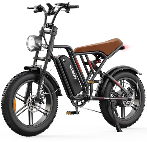 VARUN E Bike Herren, 20 * 4.0 Zoll Fat Tire E-Bike für Erwachsene, Herausnehmbarem 48V 624Wh Akku, bis zu 100km, 5 Fahrmodi, 7-Gang Vollgefedertes E-Mountainbike, All-Terrain-Elektrofahrrad