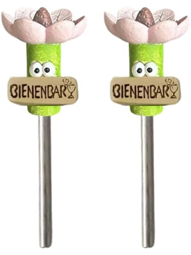 Bee Watering Station | 2 Pieces Flower-shaped Bee Watering Station | Colorful Flower Bees Pollinator Feeder Drinking Cups with Stake Base | Hexapod Little Flowers Drinking Water for Yard, Lawn, Patio