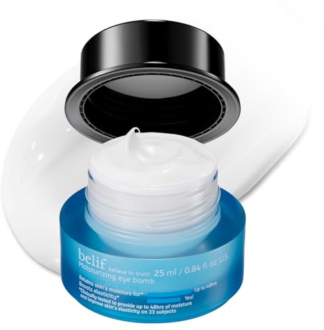 belif Moisture Eye Bomb 25ml – Crema contorno de ojos hidratante antiedad, reduce arrugas y ojeras, mejora elasticidad, con centella asiática, cuidado coreano para ojos y piel,K-Beauty
