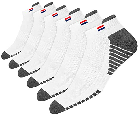 NAVYSPORT 6 par sneakers strumpor män kvinnor sportstrumpor bomull strumpor korta strumpor unisex svart vit grå (flerfärgad)