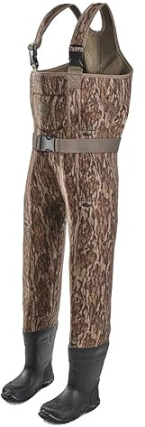 Gator Waders Youth Neoprene Waders| Fishing Offroading Hunting All-Terrain Comfortable Chest Waders for Kids with Rubber Boots, Mossy Oak Bottomland, Size 4/5