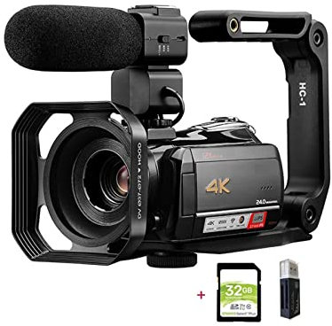 Cámara de video, videocámara, Video Camera 4K Professional For Vlog Recording Live Streaming, AC5 12X Optical Zoom Full Hd Blogger Camcorder Vlog Cameras para reuniones familiares, partidos de fútbol
