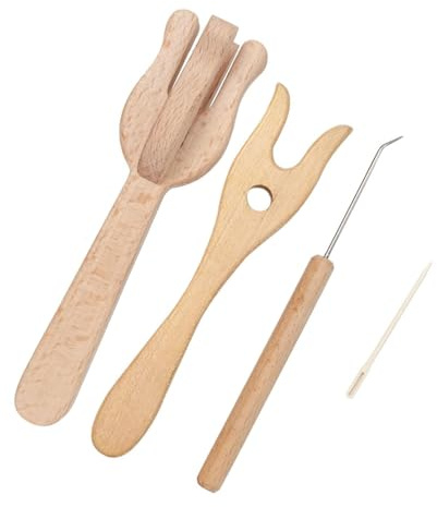 Lyshujli Fourche Lucet en bois pour tressage et tressage - Fourche et aiguilles pour tricoteurs, crocheters et tous les artistes en fibre