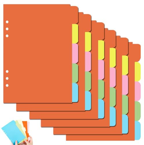 6 Pack Trennblätter 6 Loch A5 Indexpapier Teiler 30 Blätter Farbige Blanko Trennblätter für A5 Notizbuch Trennblätter Ringbucheinlagen